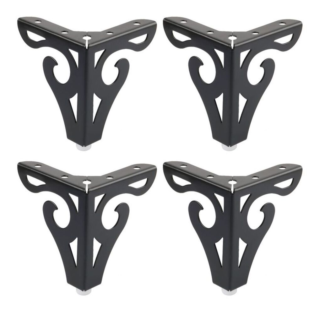 Metal 4pcs Furniture Legs Feet for Cabinet Sofa  Worktop Shelves 3.5"x 3.5"x 4"